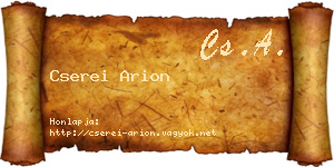 Cserei Arion névjegykártya